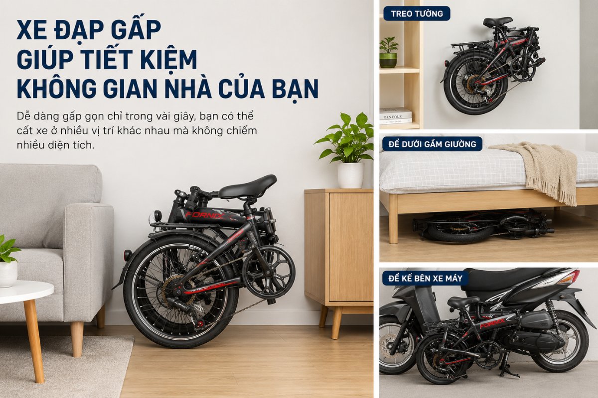 Top 4 Mẫu Xe Đạp Gấp Nhỏ Gọn Cao Cấp, Đáng Mua 4 Tiết kiệm không gian sống tạo sự thoải mái