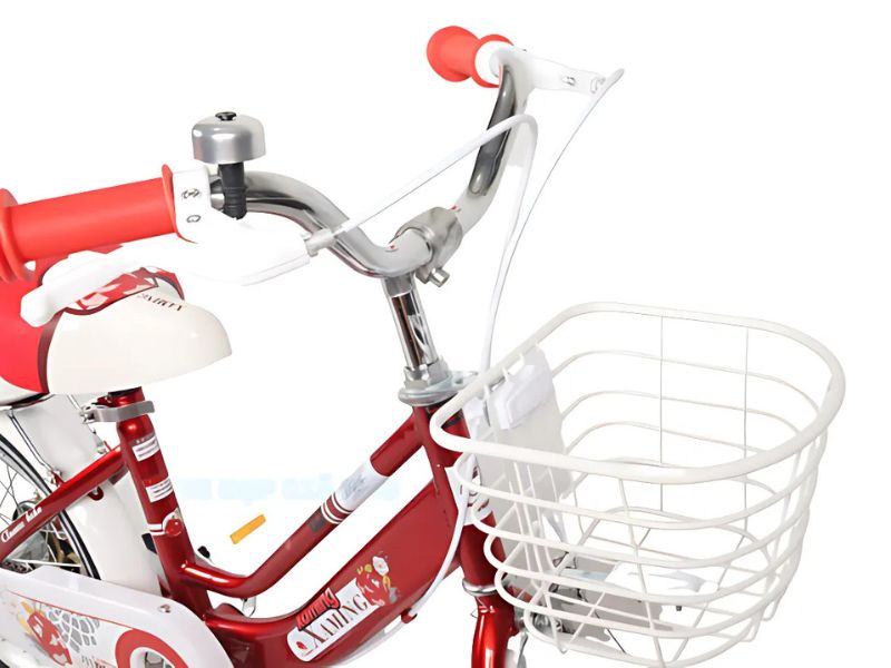Xe Đạp Trẻ Em Xaming Nữ 2 Gióng 16 Inch 12 Ghi đông và tay lái làm bằng inox giúp chống rỉ sét, tay thắng làm bằng nhựa cao cấp, rổ hợp kim thép chắc chắn