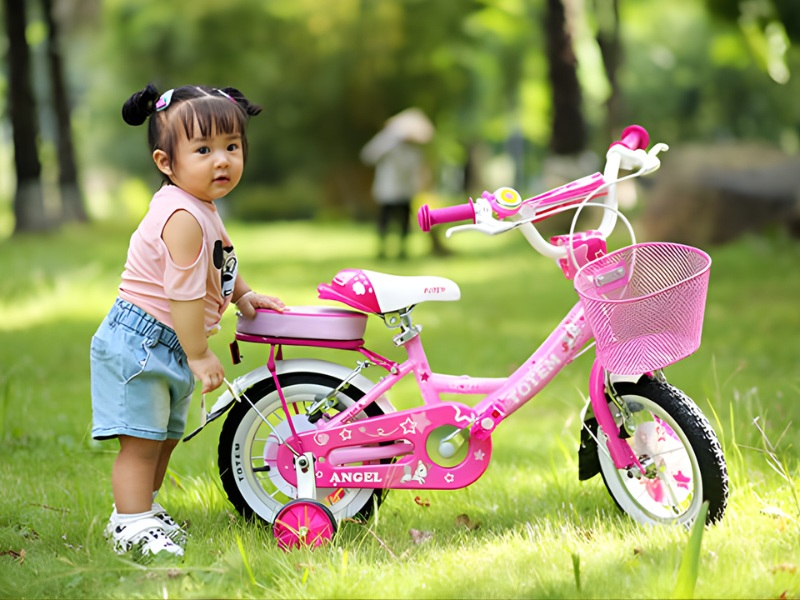 Hướng Dẫn Chọn Mua Xe Đạp Cho Bé Gái 2 Tuổi Chuẩn 2 Xe đạp cho bé gái 2 tuổi có bánh phụ hỗ trợ giữ thăng bằng