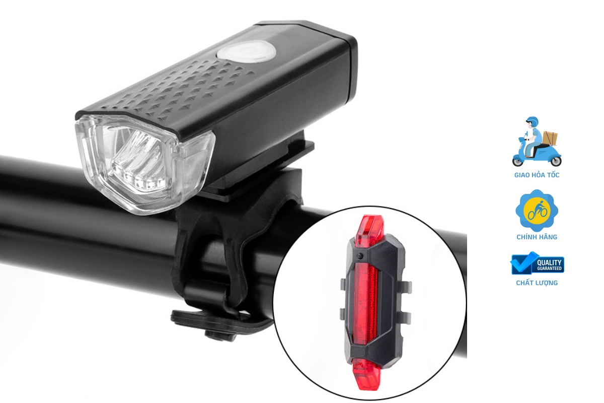 Bộ Đèn Xe Sạc Trước Sau 3 Bộ Đèn Xe Sạc Trước Sau