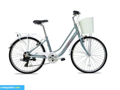 Xe Đạp Nữ Life Lucy Khung Nhôm 26 Inch Màu Ghi