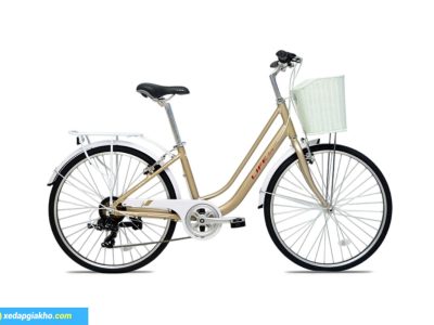 Xe Đạp Nữ Life Lucy Khung Nhôm 26 Inch Màu Vàng