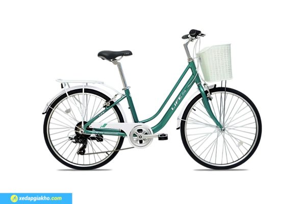 Xe Đạp Nữ Life Lucy Khung Nhôm 26 Inch Màu Xanh