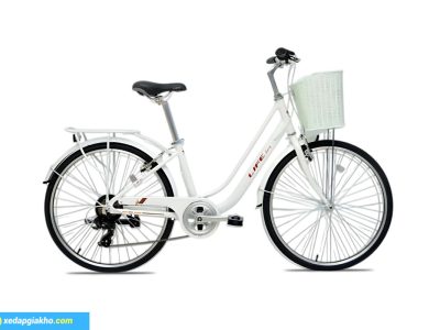 Xe Đạp Nữ Life Lucy Khung Nhôm 26 inch Màu Trắng