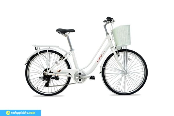 Xe Đạp Nữ Life Lucy Khung Nhôm 26 inch Màu Trắng