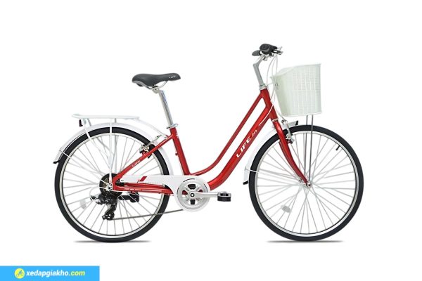 Xe Đạp Nữ Life Lucy Khung Nhôm 26 inch Mùa Đỏ