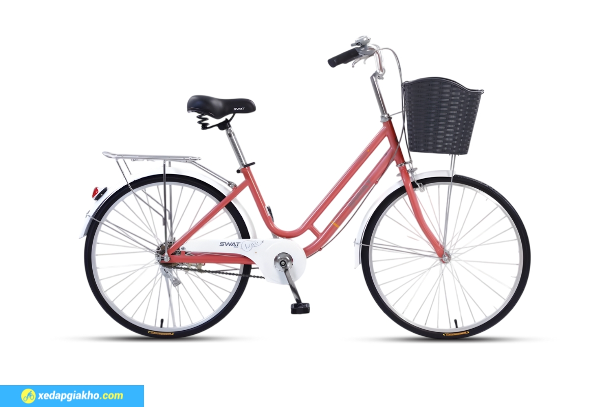 Xe Đạp Nữ Swat SW24B 24 Inch 3 Xe Đạp Nữ Swat SW24B 24 Inch Màu Hồng