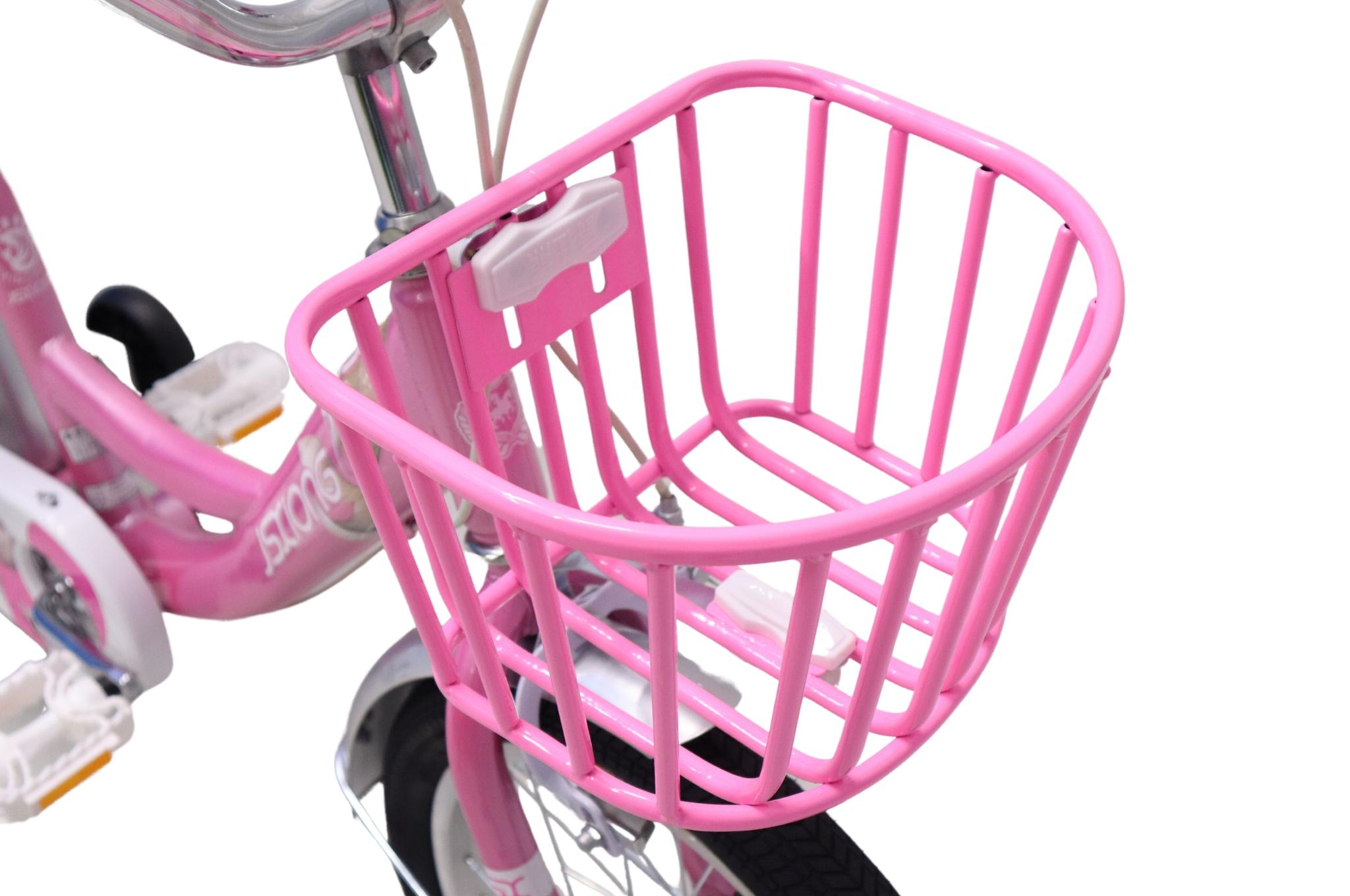 Giỏ xe Xe đạp cho bé gái Jsxiong màu hồng cho bé đựng những món đồ chơi yêu thích 