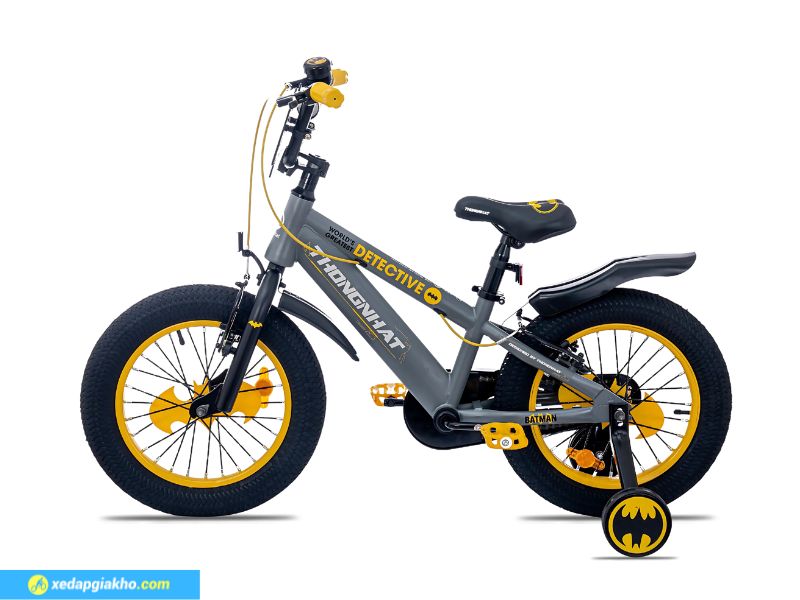 Xe Đạp Trẻ Em Thống Nhất Batman 16 Inch 5 Khung sườn làm từ chất liệu thép cứng cáp, an toàn