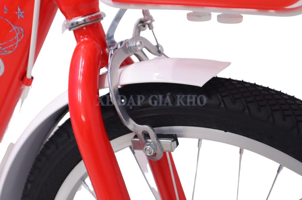 Phanh gôm Xe đạp cho bé gái 18 inch Xaming baga liên sườn an toàn hơn cho bé