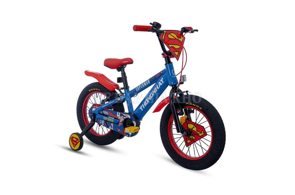 Xe Đạp Trẻ Em Thống Nhất Superman 16 Inch với màu xanh chủ đạo và màu xanh và màu đỏ năng động