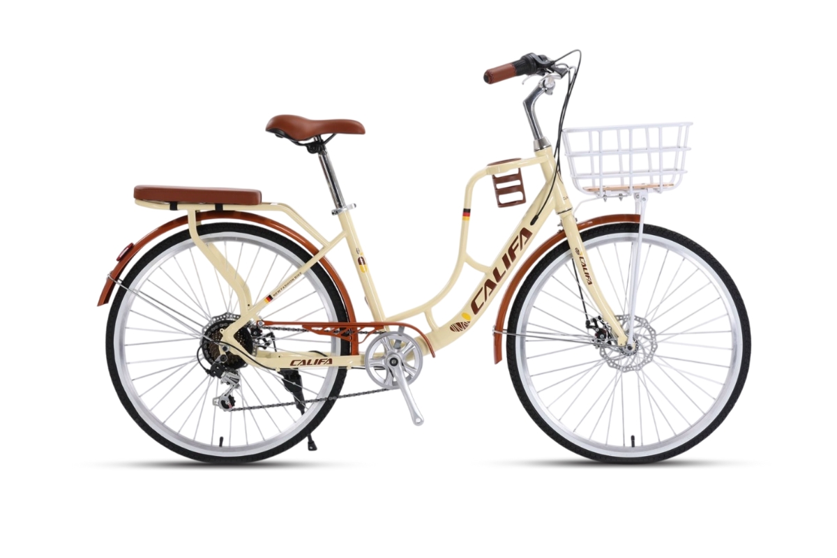 Xe Đạp Nữ Califa Misa 26 Inch - Phanh Đĩa Cơ | Giá Rẻ | Khuyến Mãi Hot 4 Xe Đạp Nữ Califa Misa 26 Inch Màu Vàng