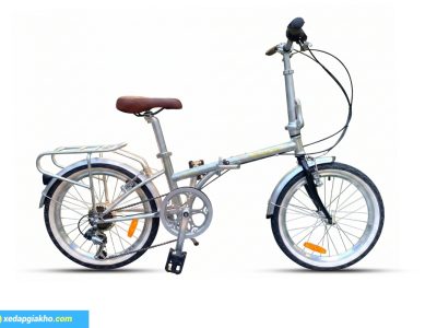 Xe đạp gấp Miamor Ama 20 inch - Màu bạc