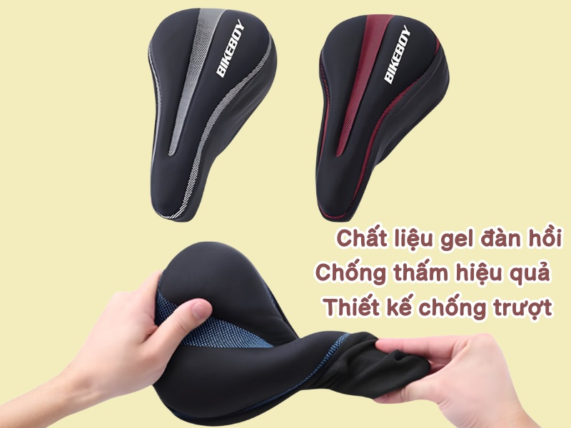Bọc Yên Xe Đạp Gel Chống Thấm Nước Cao Cấp 6 Bọc yên gel chống thấm nước cao cấp giúp bạn ngồi êm ái, dễ chịu