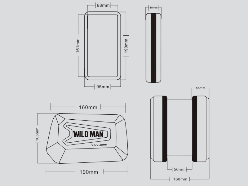 Túi Treo Khung Xe Đạp 3 Ngăn WildMan 4 Túi Wildman thiết kế kích thước đủ rộng để người dùng bỏ đồ dùng thoải mái