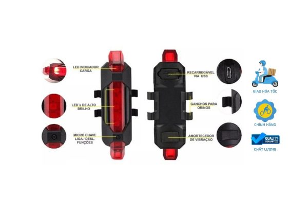 Với cổng sạc USB, đèn vừa chiếu sáng và tiện lợi cho người sử dụng xe đạp