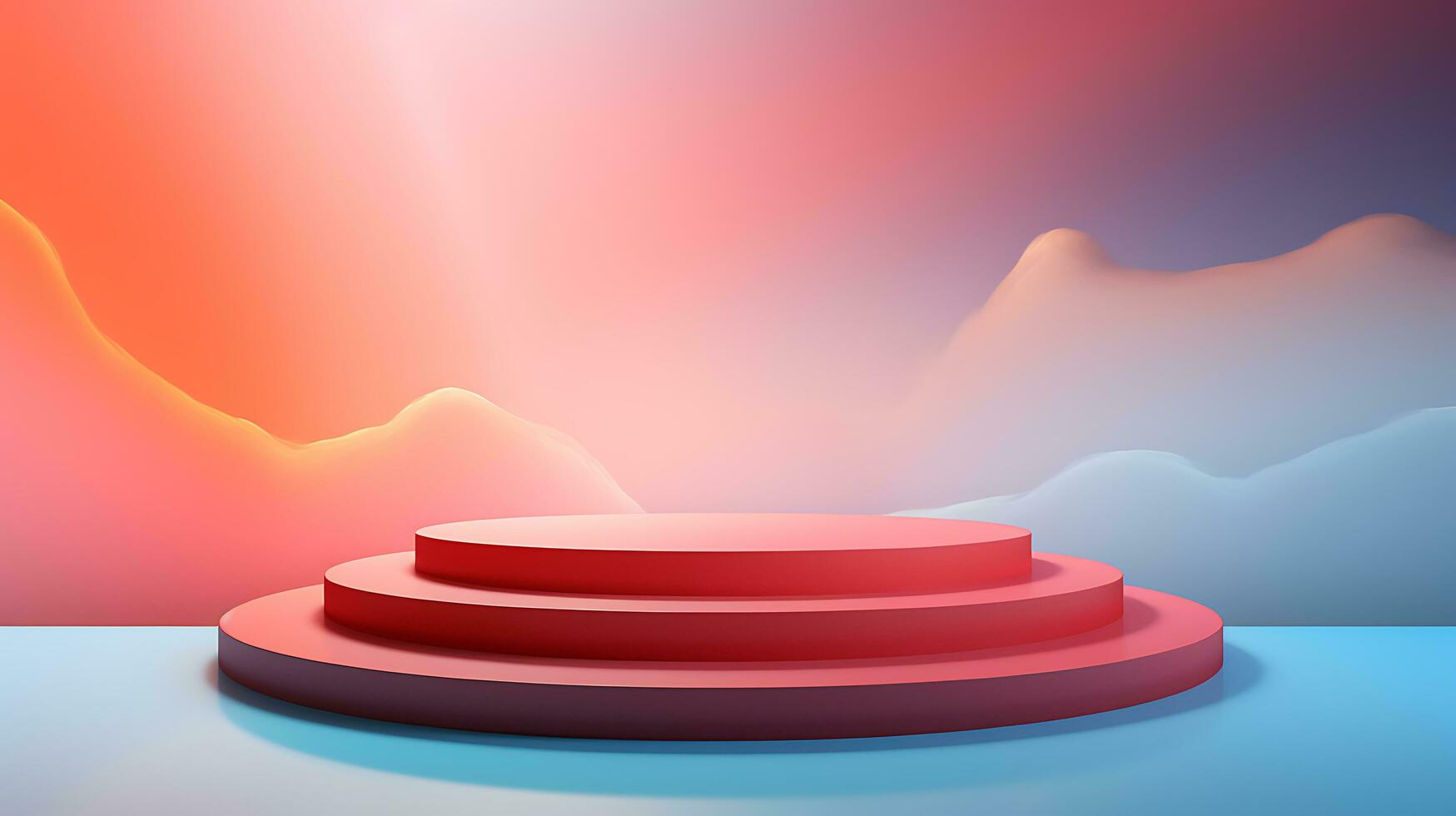 a stair step podium set against a vibrant gradient backdrop 3d render ai generative free photo 1