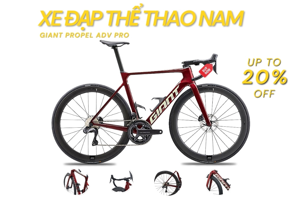 Xe đạp thể thao nam cao cấp sử dụng khung sườn Carbon, Groupset chất lượng cao 