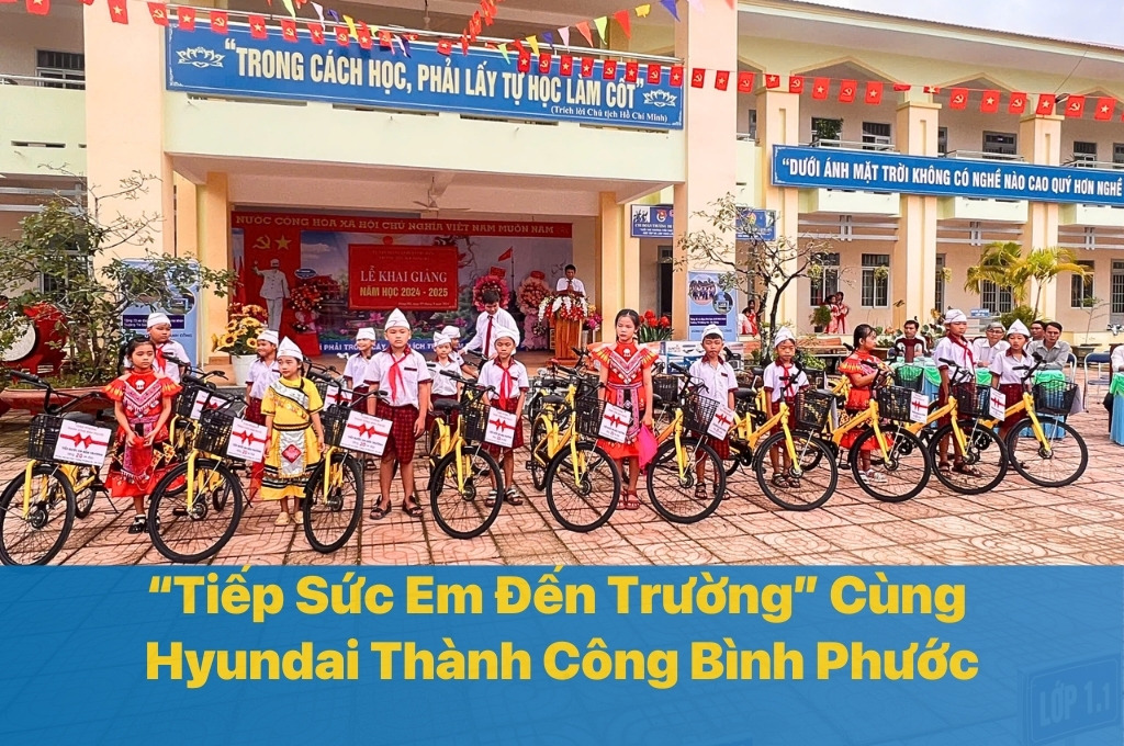 Hyundai Thành Công Bình Phước Tặng Xe Đạp Từ Thiện Cho Học Sinh Vượt Khó