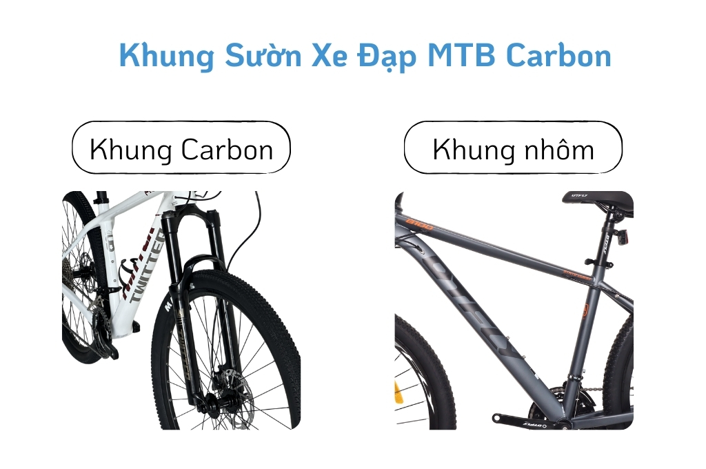 Khung carbon siêu nhẹ và khung nhôm chắc chắn