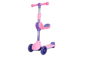 Xe Scooter với thiết kế khung nhựa cứng cáp và chỗ ngồi chắc chắn.