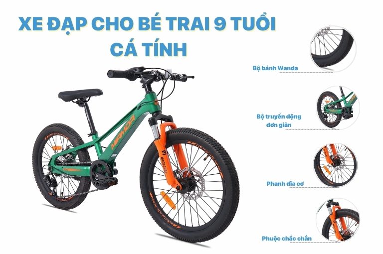 Xe đạp 20 inch kích thước vừa vặn giúp bé dễ dàng điều khiển.