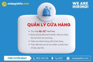 Tuyển dụng quản lý cửa hàng tại Xe Đạp Giá Kho