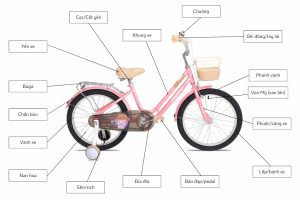 Xe đạp trẻ em được thiết kế đáng yêu và màu sắc nhẹ nhàng giúp bé thích thú đạp xe