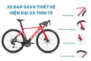 Xe đạp Sava thiết kế hiện đại với khung sườn làm từ sợi carbon chắc chắn