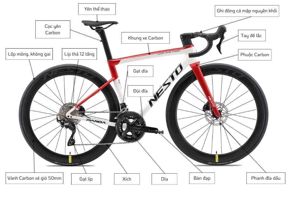 Xe đạp đua Carbon đến từ Nesto Panda, mẫu xe mới nhất 2024