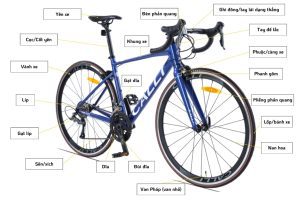 Các bộ phận chính cấu thành nên một chiếc xe đạp đua
