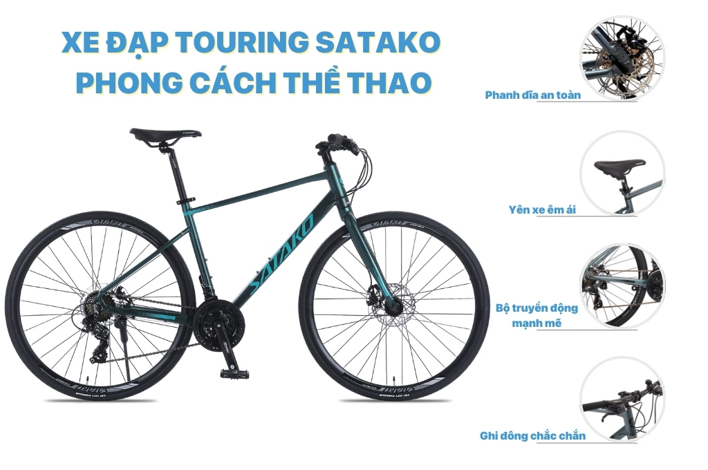 Mẫu xe đạp touring Satako, thiết kế phù hợp đạp xe trong thành phố