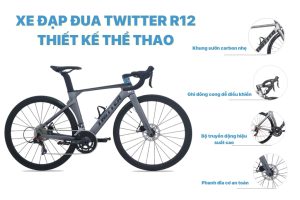 Xe đạp đua Twitter R12 trang bị bộ truyền động Retrospec 2×12 mạnh mẽ