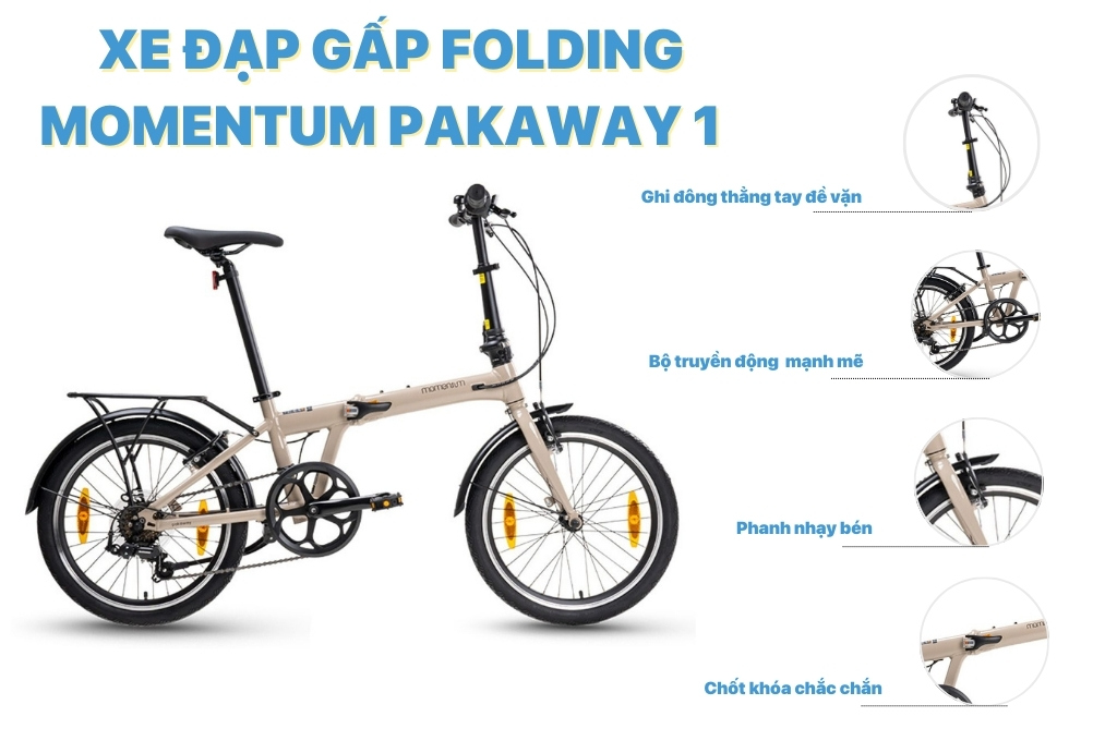 Xe đạp gấp Folding Momentum Pakaway 1 với khả năng gấp gọn tiện lợi