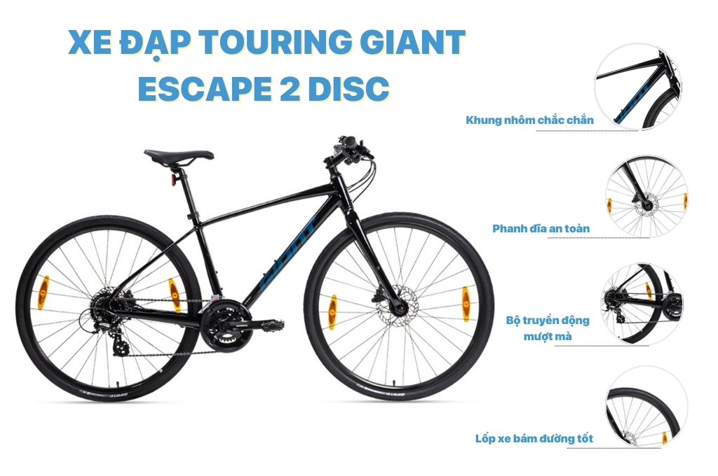 Xe đạp Touring Giant Escape 2 Disc phiên bản quốc tế chất lượng cao