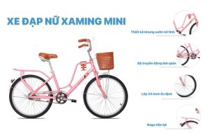 Xe đạp nữ Xaming Mini sở hữu khung sườn nữ tính, thu hút