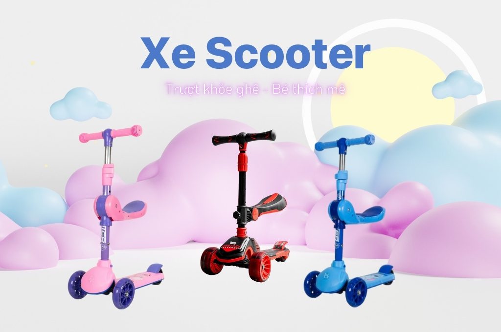 Xe Scooter trượt thích ghê - Bé thích mê