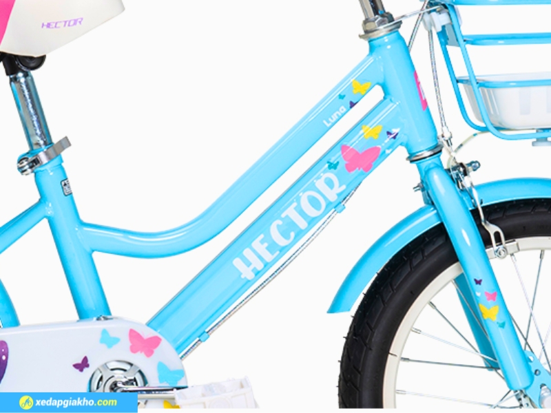 Xe Đạp Trẻ Em Bé Gái Hector Luna 14 Inch 13 Khung xe thiết kế hợp kim thép cứng cáp, bền bỉ