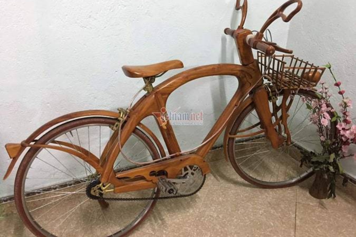 Cận Cảnh Xe Đạp Gỗ 10 Triệu Gây Chấn Động Mạng Xã Hội 1 Thợ mộc trẻ tài ba chế tạo mẫu xe độc lạ, giá cực sốc