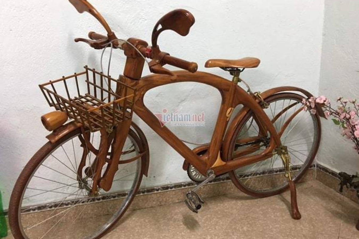Cận Cảnh Xe Đạp Gỗ 10 Triệu Gây Chấn Động Mạng Xã Hội