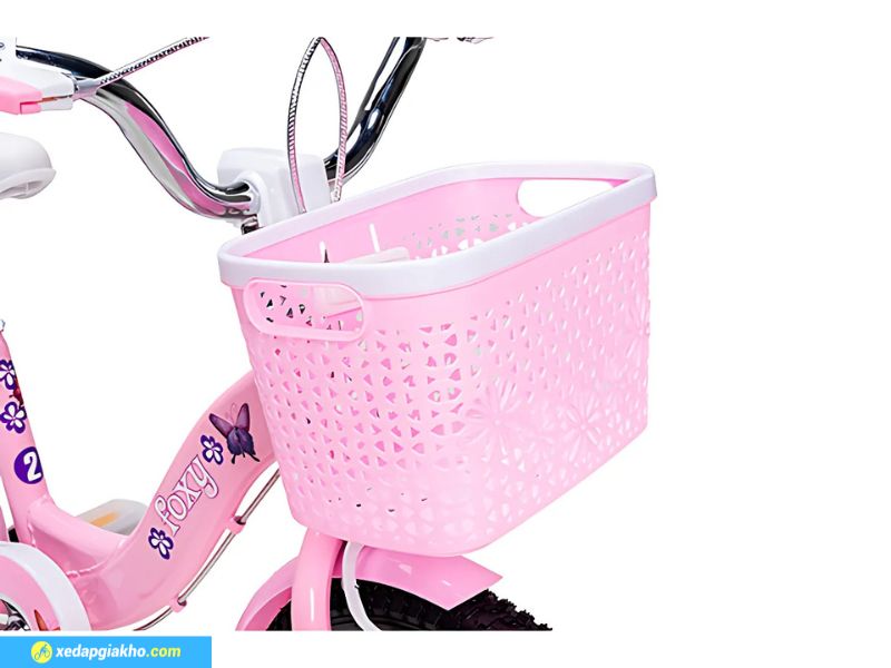 Xe Đạp Trẻ Em Bé Gái Foxy Katy 2 14 Inch 13 Giỏ xe tiện dụng