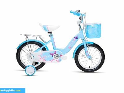 Xe Đạp Trẻ Em Bé Gái Foxy Katy 2 14 Inch màu xanh dương