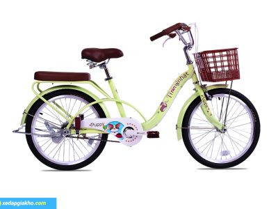 Xe Đạp Trẻ Em Bé Gái Thống Nhất Puppy 20 Inch Màu Xanh Lá