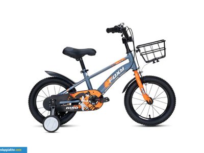Xe Đạp Trẻ Em Bé Trai Foxy Hiro 2 14 Inch Xám Cam