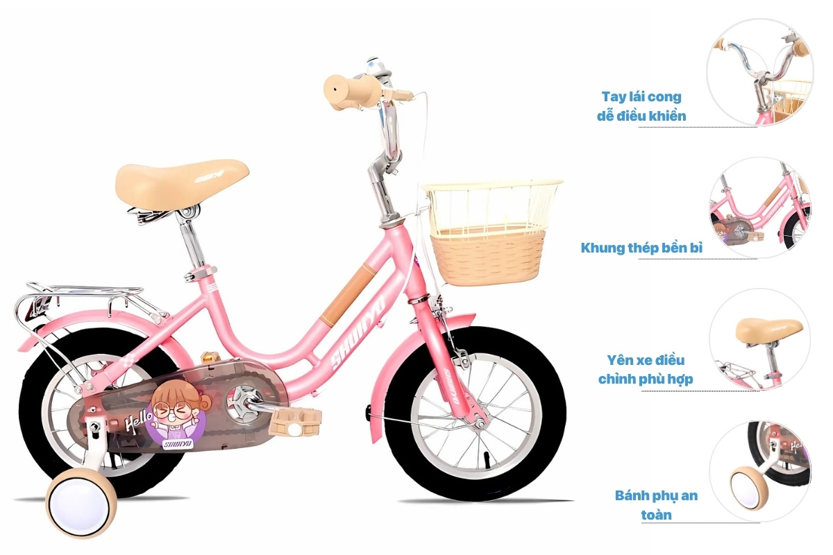 Xe đạp bé gái Shukyo S1 giá chỉ từ 990.000 VNĐ