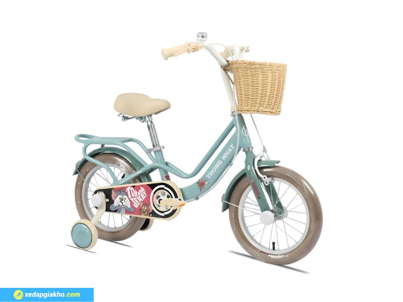 Xe Đạp Trẻ Em Bé Gái Thống Nhất Tom And Jerry 14 inch 7 Khung thép chắc chắn, đảm bảo an toàn trong quán trình luyện tập