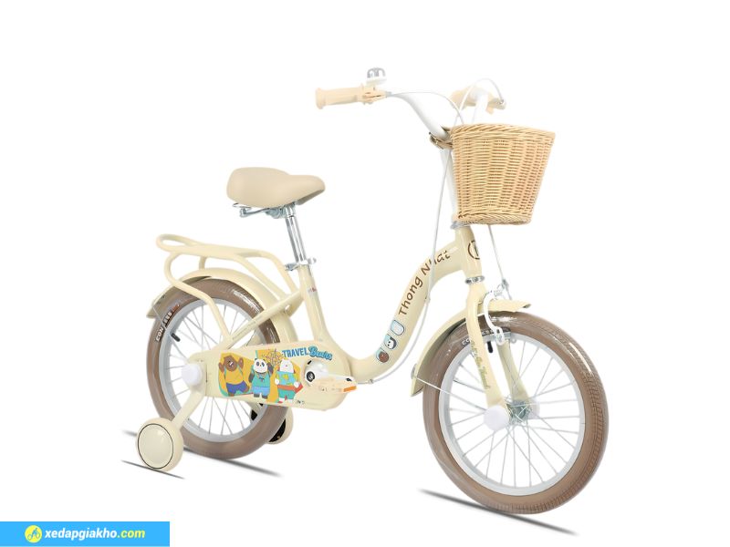 Xe Đạp Trẻ Em Bé Gái Thống Nhất We Bare Bears 16 Inch 9 Xe có thiết kế khung thép chắc chắn, chịu lực tốt
