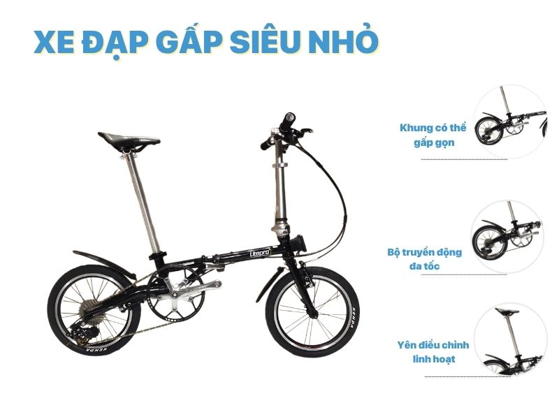 Xe Đạp Gấp Siêu Nhỏ Có Gì Đặc Biệt? 9 Xe đạp gấp siêu nhỏ có bộ truyền động đa tốc