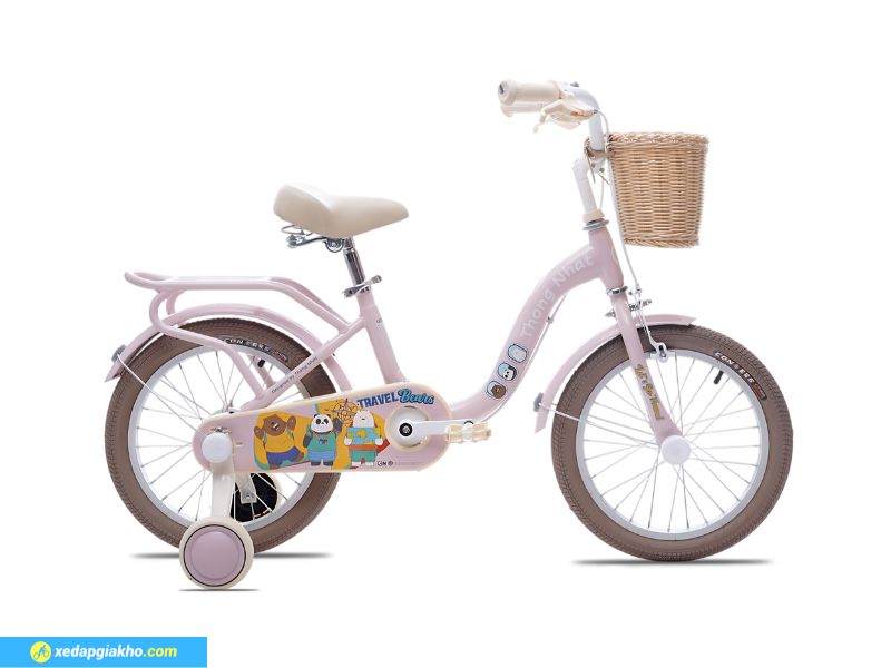 Xe Đạp Trẻ Em Bé Gái Thống Nhất We Bare Bears 16 Inch 8 Xe đạp bé gái Thống Nhất We Bare Bears 16 inch phù hợp cho bé từ 4-7 tuổi