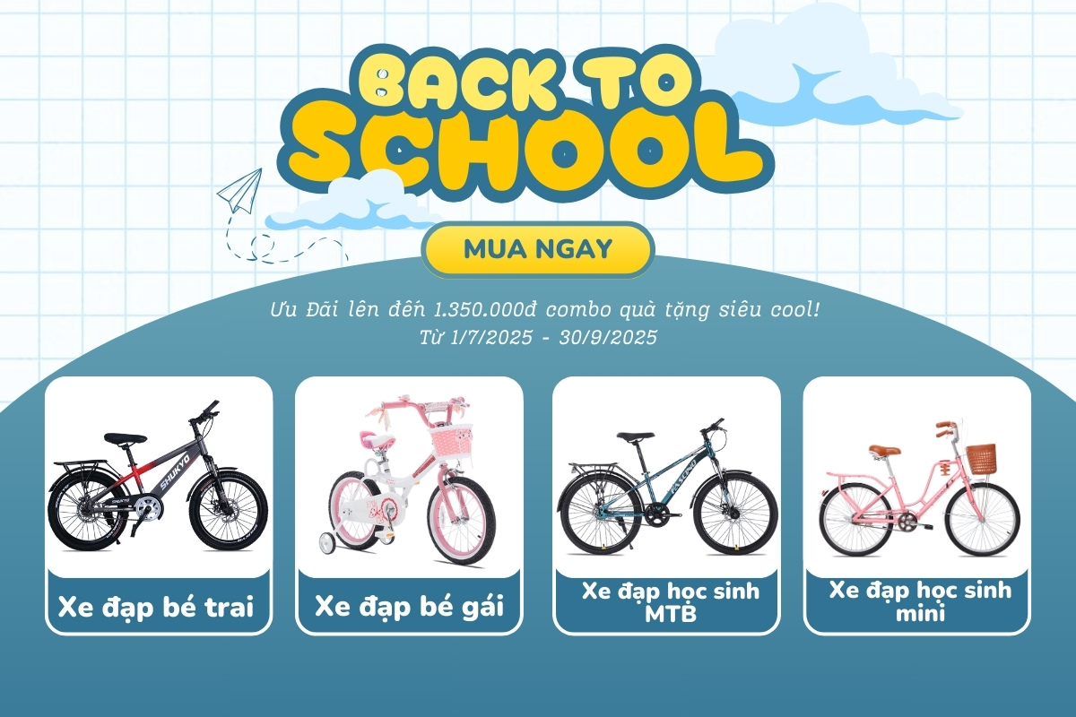 Xe đạp cho bé sẵn sàng Back To School